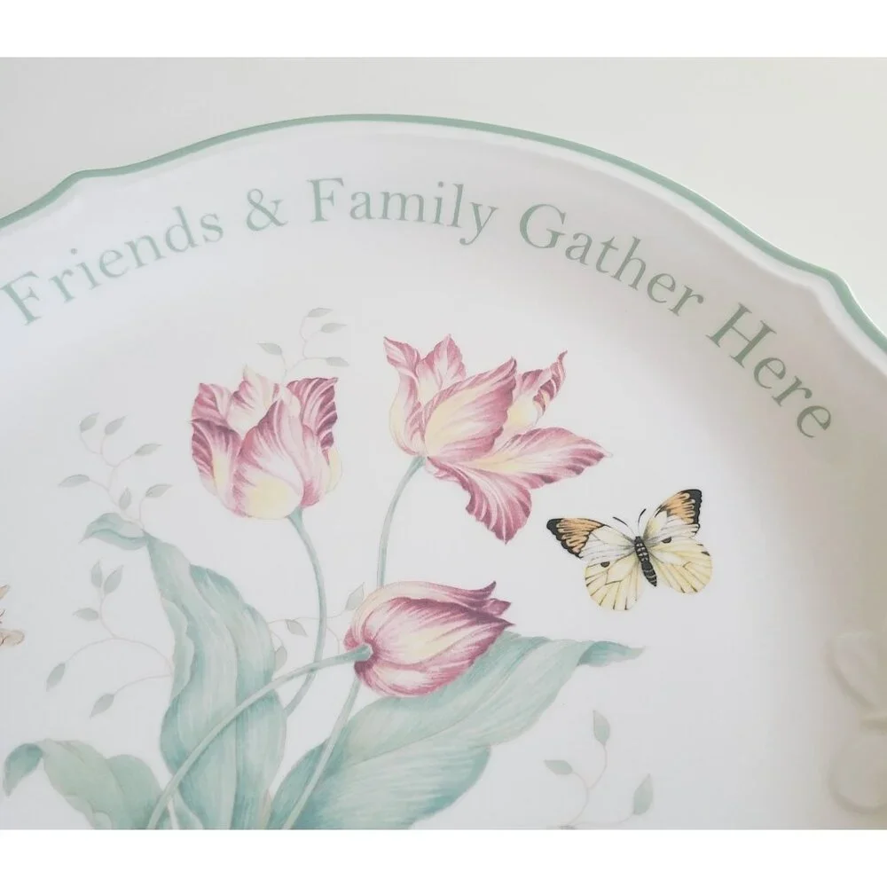 Lenox Butterfly Meadow Round Serving Platter 12" Floral & Butterfly Tray - Picture 2 of 9